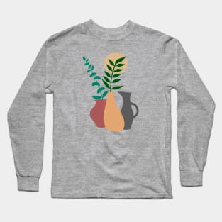 Boho Pots and Leaves Long Sleeve T-Shirt